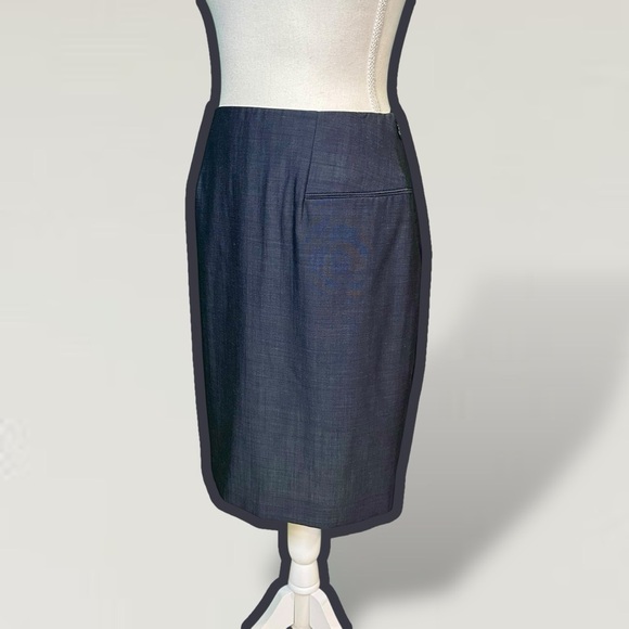 NWT Narciso Rodriguez Navy Blue Virgin Wool & Mohair Blend Pencil Skirt Size 8 - Picture 4 of 16